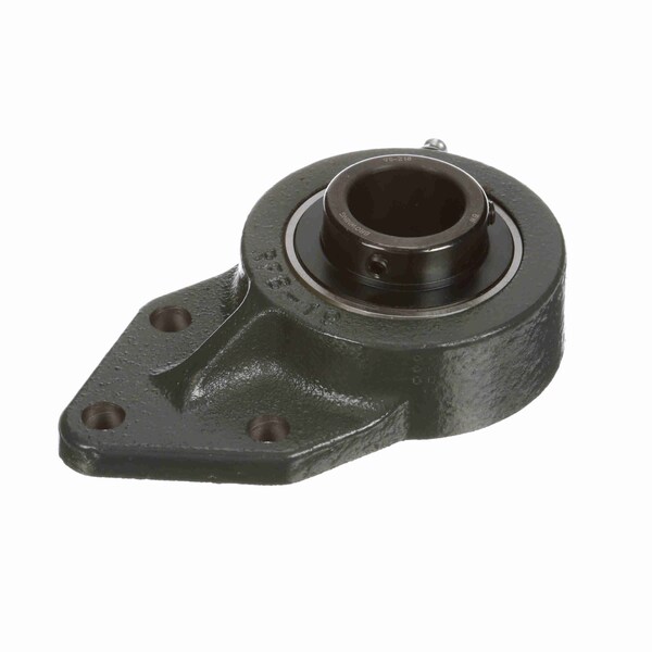 Mounted Cast Iron Three Bolt Flange Bracket Ball Bearing, 52100 Bearing Steel, Setscrew Lock